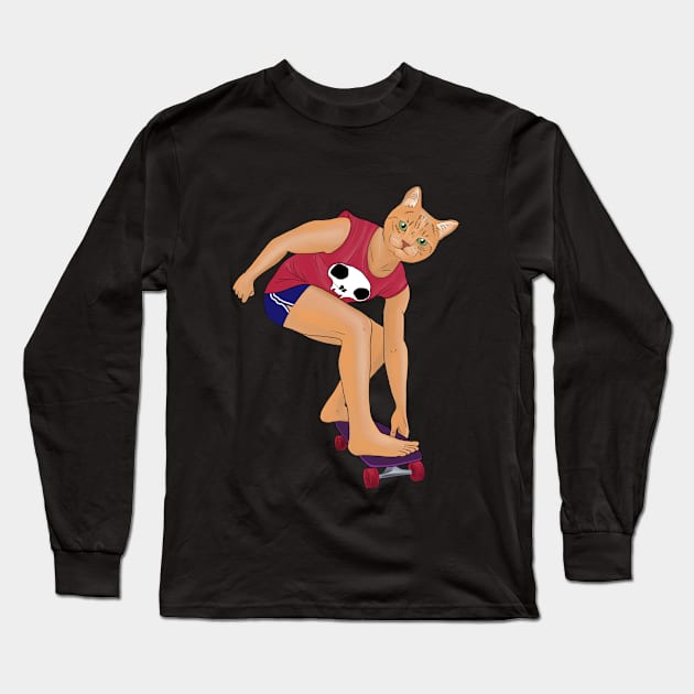 cat Long Sleeve T-Shirt by estanisaboal
